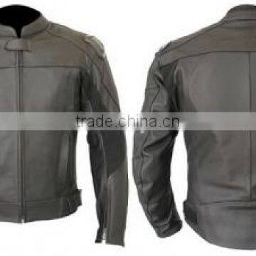 Men's real leather motorbike jacket