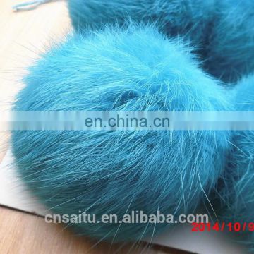 Bag charm garment accessories genuine rabbit fur pom pom in dyed colors
