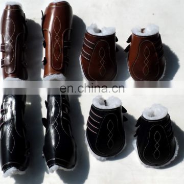 LEATHER HORSE ANKLE AND TENDON BOOT SET