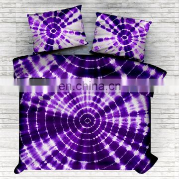 Indian Handmade Tie Dye Bedspread Hand Dyed Shibori Bedding Set King Cotton Bed Cover Set