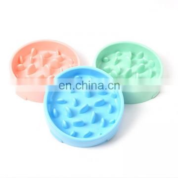 Hot sale new design easy to clean non-slip anti-choke slow feeder dog bowl plastic