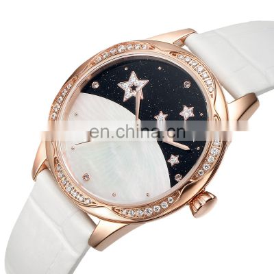 Fashion Low Moq custom Logo diamond Leather watch Ladies Gold Plated Top Brand watch quartz luxury watches women