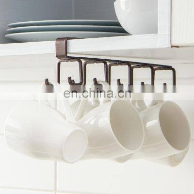 Hooks Cup Holder Hang Storage Kitchen Cabinet Hooks for Hanging Multi-Function Kitchenware Hooks Cabinet Wrought Iron Janger