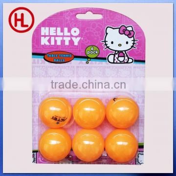 hello kitty customized color Hot sale cheap good quality plstic table tennis ball,ping pong ball wholesale