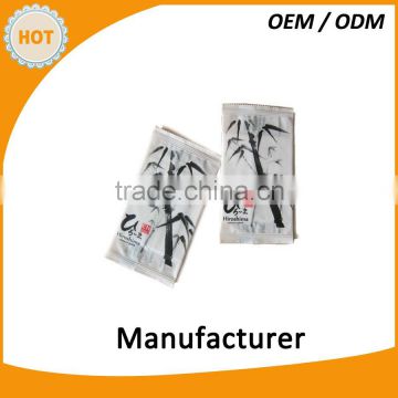 Wet wipes for restaurant single pack with bamboo