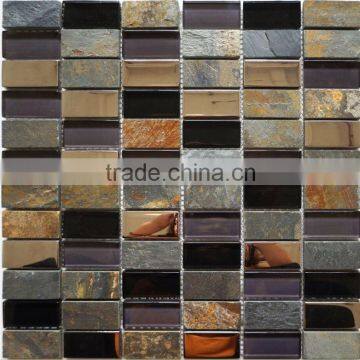 48X23X8MM Crystal Glass Mosaic mix Slate mosaic GB-SG0235