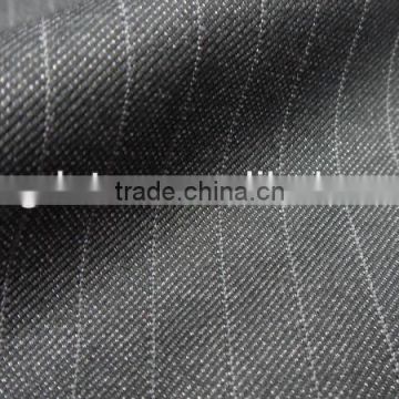 Heighted wool touch Gray stripe fabric