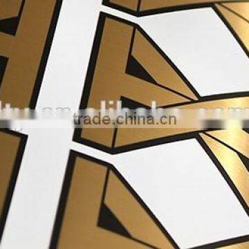 Custom cut Metallic brushed gold stickers (M-A446)