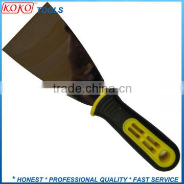 Mirror polished double color plastic rubber handle putty knife in china