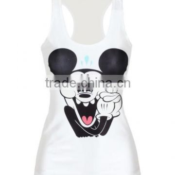Hot girls sexy 3D printed tank tops/singlets wholesale in China