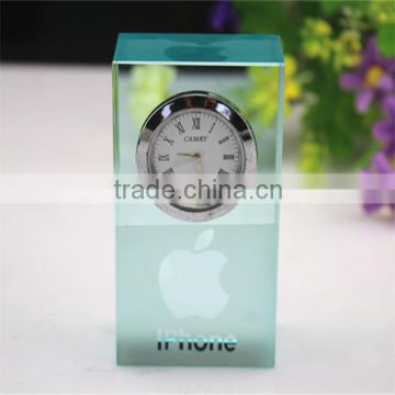 Crystal Company LOGO Printing Clock For Business Client's Present
