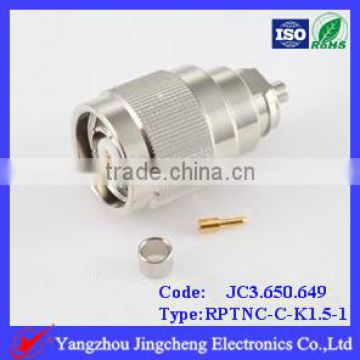 RPTNC male body with female pin crimp straight type for RG316 cable
