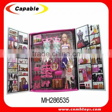 11.5" non B/O beauty fashion doll with accessories