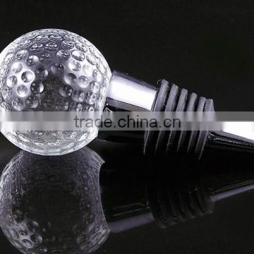 Golf shape crystal bottle stopper, wine stoppers for small crystal gift