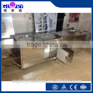 high quality single pan with 6 topping pans fried ice cream machine