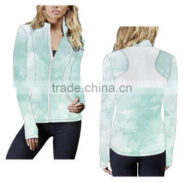 (Trade Assurance)Wholesale fashionable active sportswear women polyester spandex zipper supplex yoga jackets