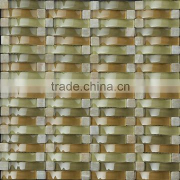 China Mosaic Wave Crystal Glass Mosaic Tile Wall Tile for Interior Wall GS188