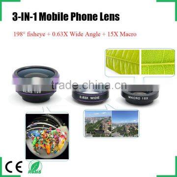 innovative accessories for iPhone 6s 6 plus samsung galaxy s5 s6 A8 zoom fisheye lens 198 degree wide angle 15x macro lens