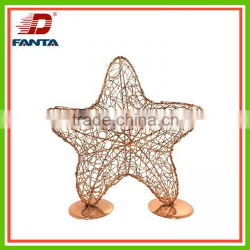 Newest metal handmade plated star with top cap can be opened for home decor