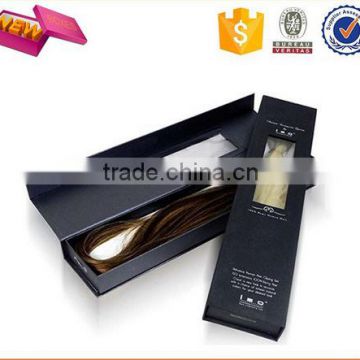 Free sample 2015 customized Black Matte Custom Virgin Hair Extension Packaging Boxes