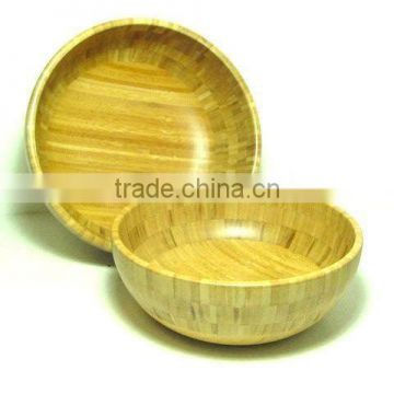 Bamboo Flat Bottom Round Fruit Bowls