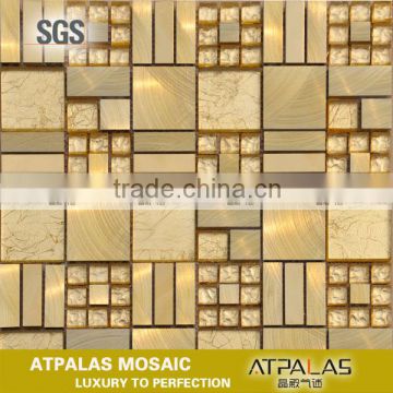 Luxury gold metal background mosaic tile for lobby wall