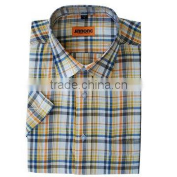 pure cotton short sleeve check shirts