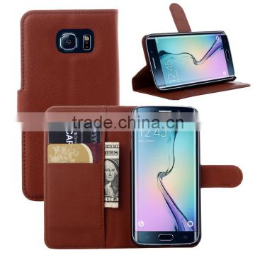 High Quality Leather Holster Card Wallet Folio Stand Flip Case Cover for Samsung GALAXY S6 edge