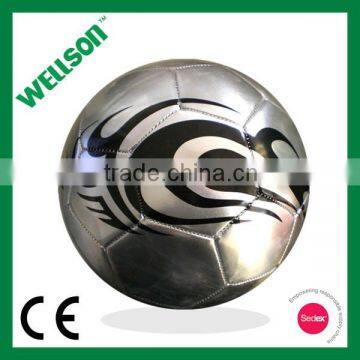 Silver metallic promotional PVC soccer ball