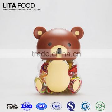 Small plastic candy containers nata de coco confectionery bear cartoon shape jelly candy
