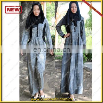 Checked fabric Stylish dubai muslim dress
