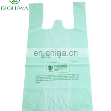 high quality biodegradable t-shirt carry bags certified en13432 astm d6400 ok compost home