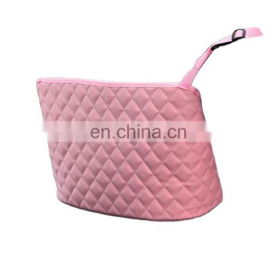 Pink Car Storage Bag Car Seat Storage Net Pocket PU Leather Large Capacity Car Organizer Box