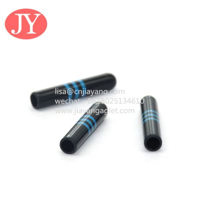 black transfer blue shoe string plastic aglet 25mm length ABS aglet tips shoelace aglet tipping
