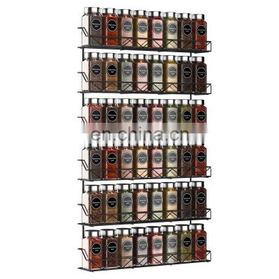 Punch-free multifunctional kitchen spice racks 3 tier over the door storage shelf hanging cabinet metal pantry rack organizer