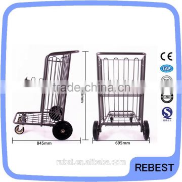 Supermarket metal large capacity luggage trolley