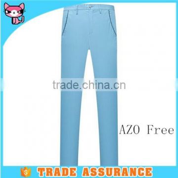 High quality men cotton trousers in blue color