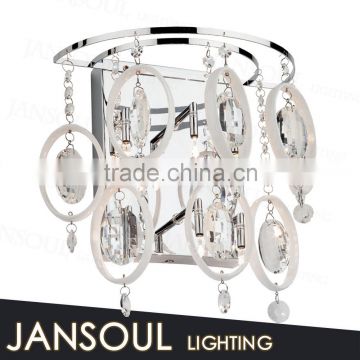 cheap vintage artificial flame light ring crystal pendants colorful wall sconce chandelier glass spare parts