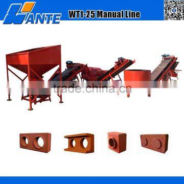 2016 Hot selling factory price WT1-25 clay interlocking bricks block making machine production line