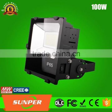 SUNPER lighting Factory Supply Outdoor lighting AC90-277V CE/EMC/FCC/LVD/RoHS IP65 100W LED flood light