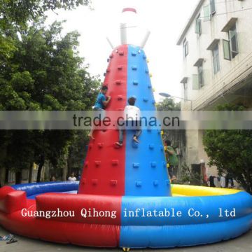 Factory prices inflatable climbing with pool/commercial rock inflatable climbing wall on sale