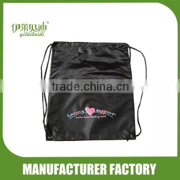 Drawstring bag with zipper in middle
