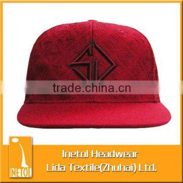 High quality logo embroidery flat custom hip hop caps