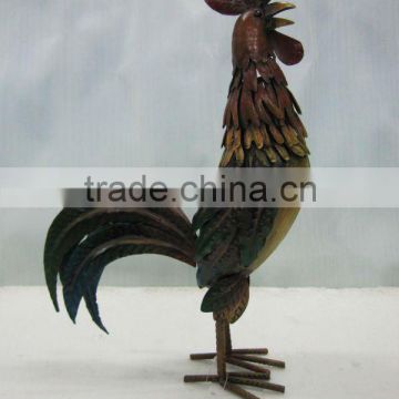 new! decorative metal handpainted rooster for garden decoration YG063003