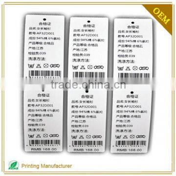 Top Sale Clothing Size Labels And Hang Tags In China