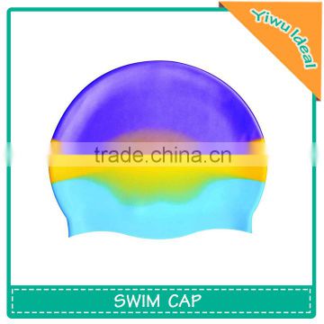 Colorful Round Silicone Nude Waterproof Swimming Cap
