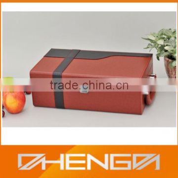 Best Sell factory customized double wine bottles leather box (ZDS-F393)