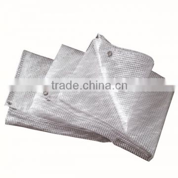 2015 hot sale white color grid type PE tarpaulin