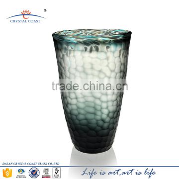 Tall round mosaic glass flower vase for wedding decoration