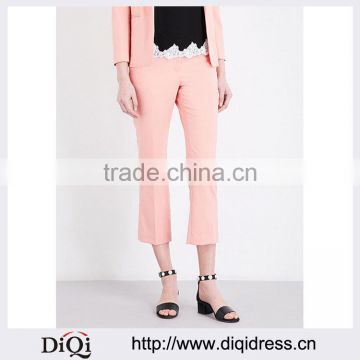 Customized Lady's Apparel Flared Cropped High-rise Flared Gabardine Trousers(DQM006P)